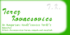 terez kovacsovics business card